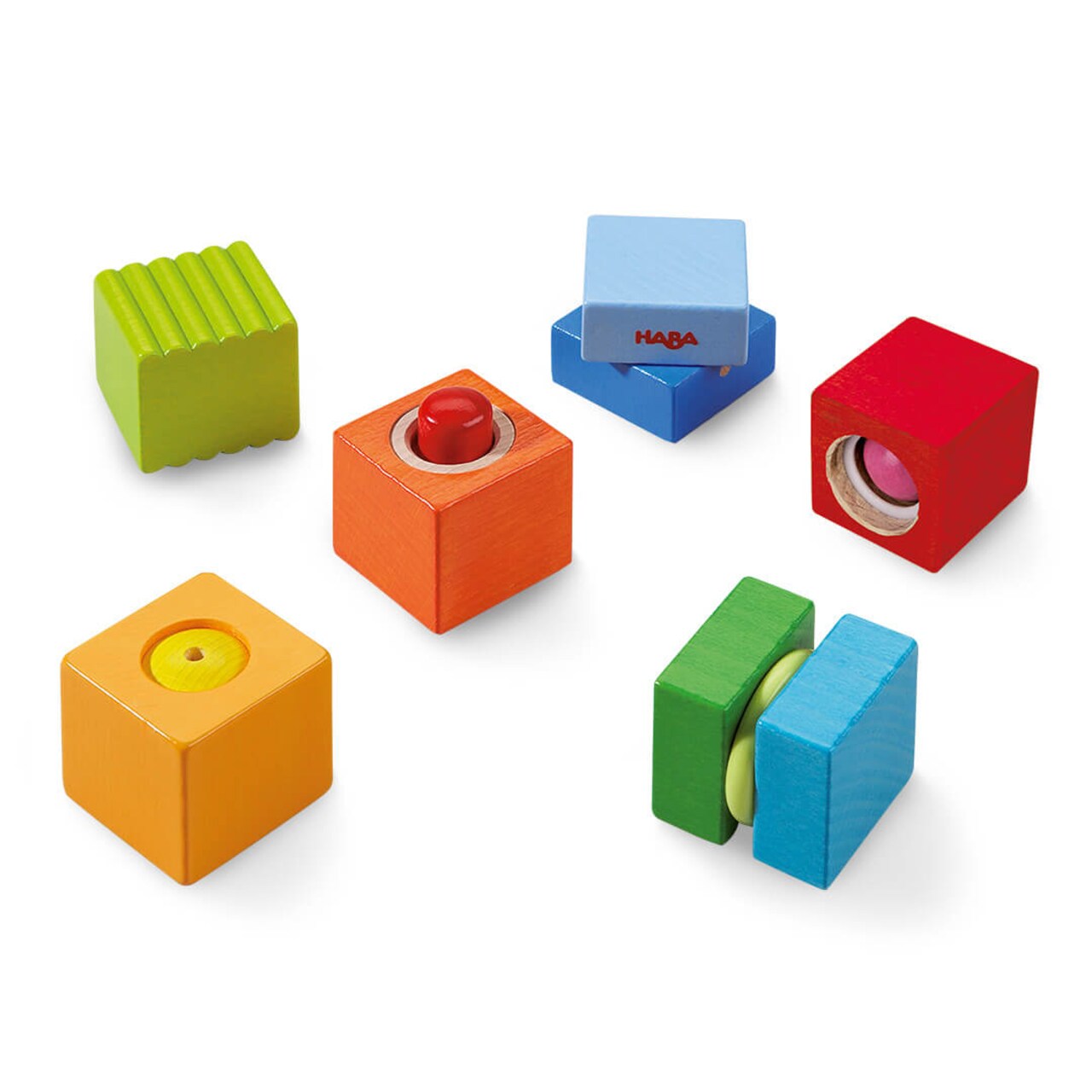 HABA Fun with Sounds Wooden Discovery Blocks for Toddlers with Acoustic Sounds, Toddler Toys for Preschool Learning Activities